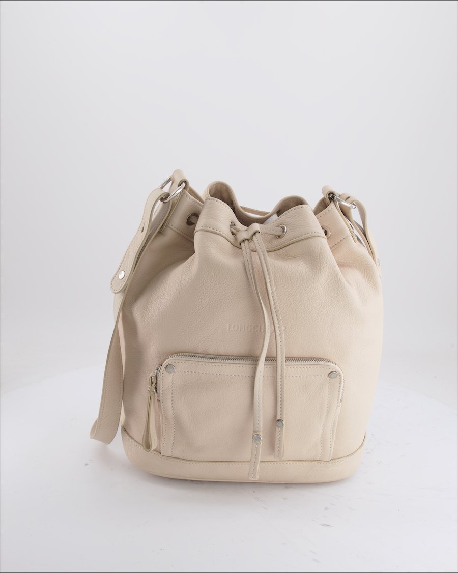 Longchamp Shoulder Bag Leather Beige