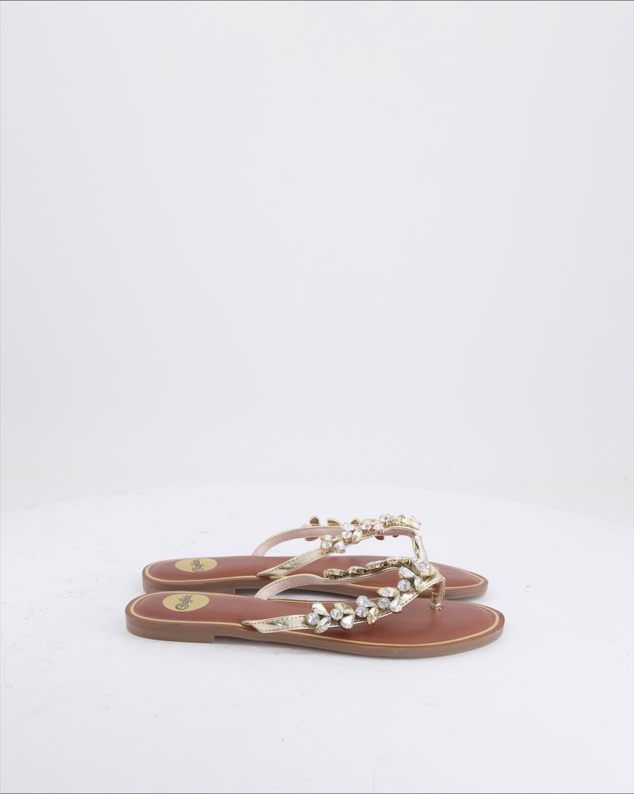 Buffalo Sandals Leather Gold Eu 38