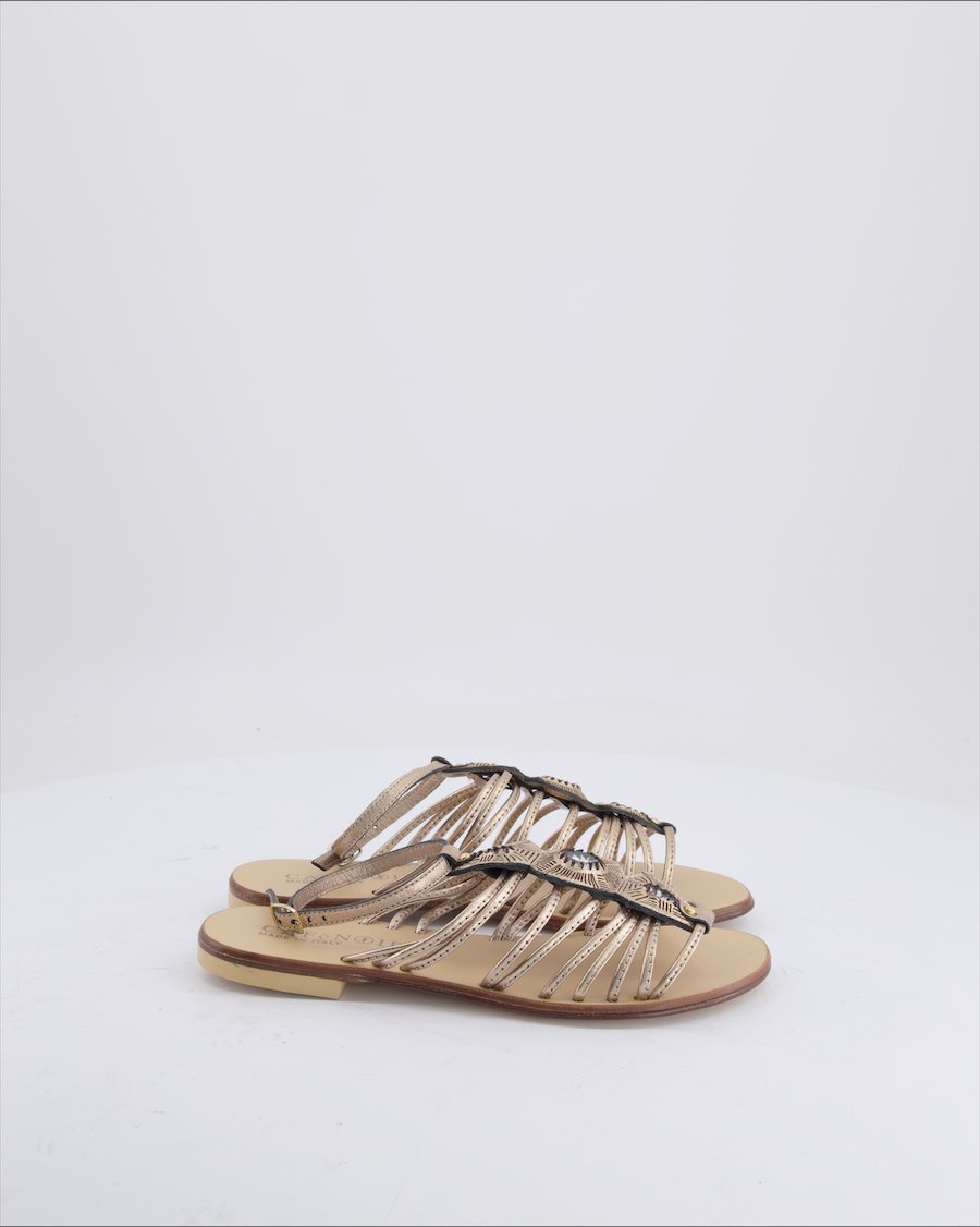 Cafe Noir Sandals Leather Gold Eu 36