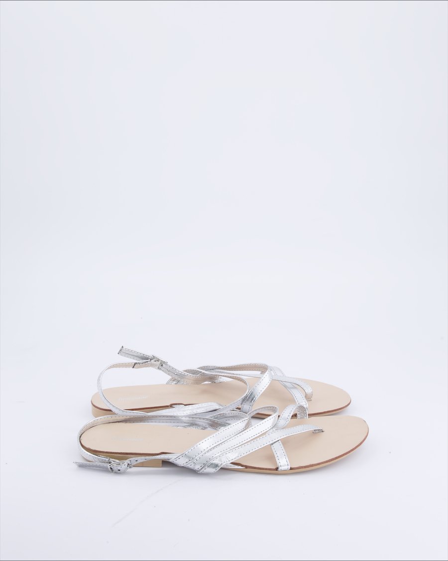 Graceland Sandals Leather Silver 40 EU