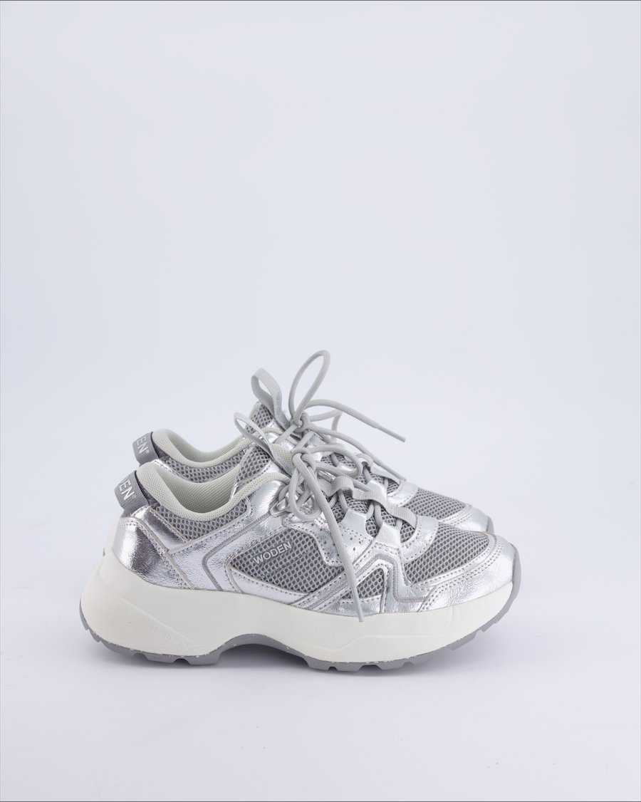 Woden Trainers Leather Silver 38 EU