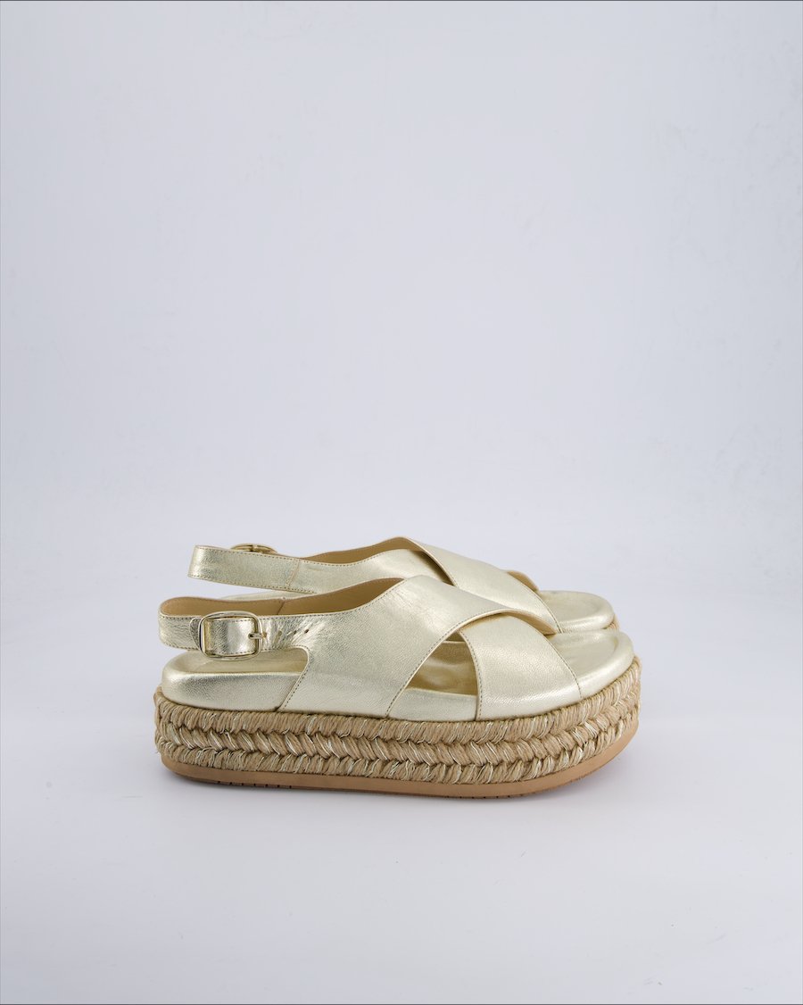 Paloma Barcelo Sandals Leather Gold 39 EU