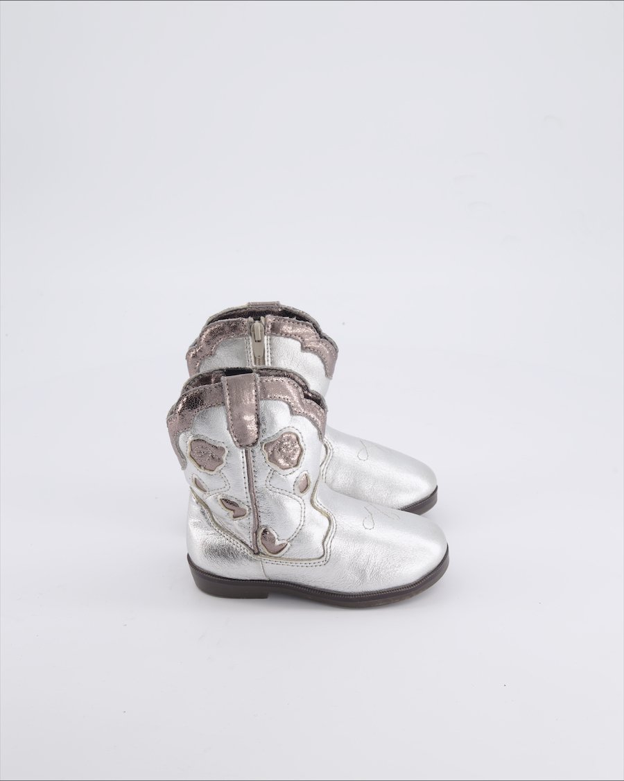 Zara Boots Leather Silver EU 22