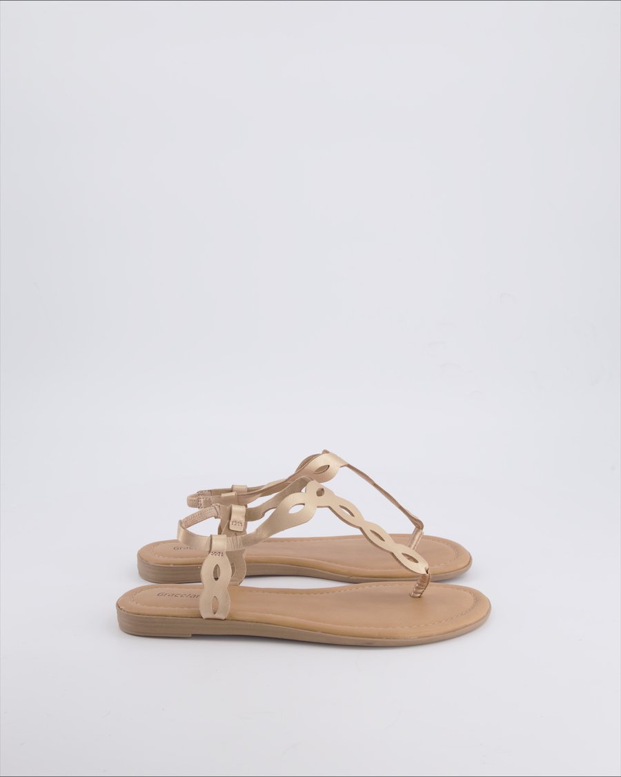Graceland Sandals Leather Beige 37 EU