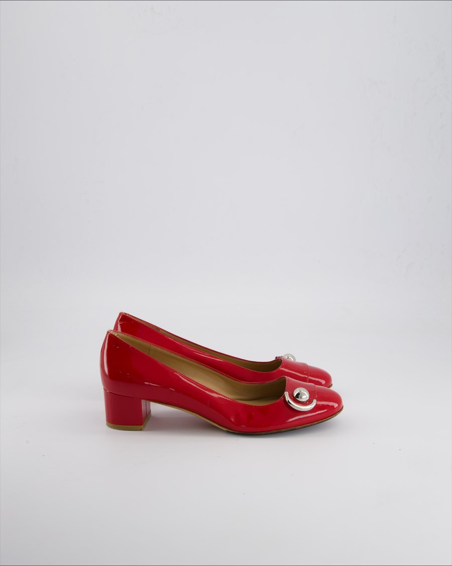Salvatore Ferragamo Heels Leather Red 38 EU