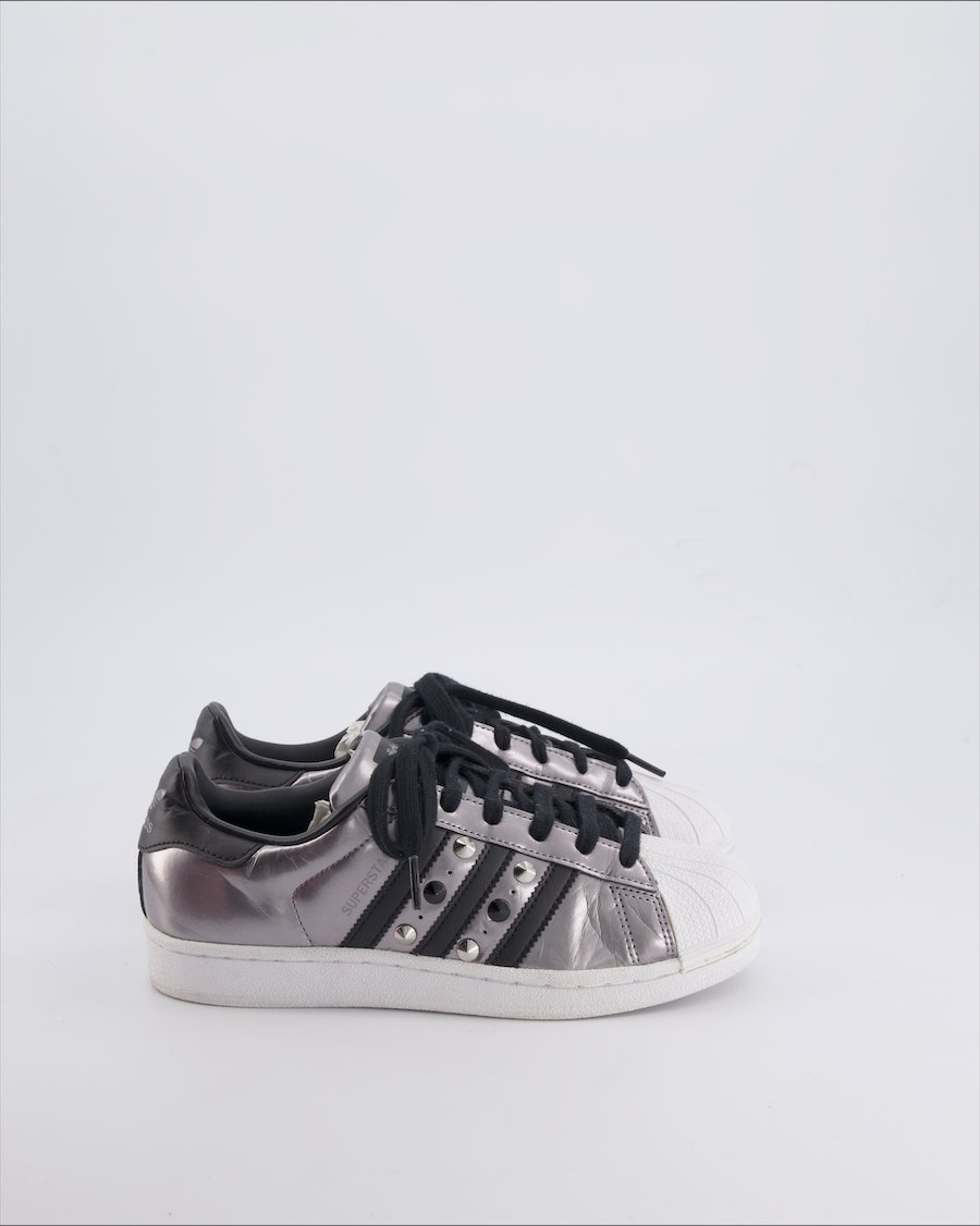 Adidas Superstar Trainers Leather Silver 37.5 EU