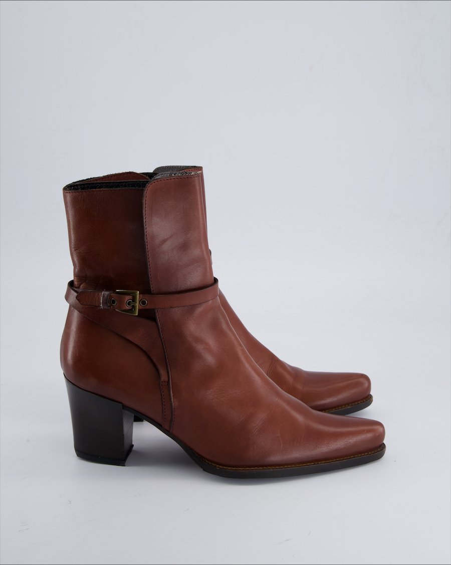 America Ankle boots Leather Brown EU 38
