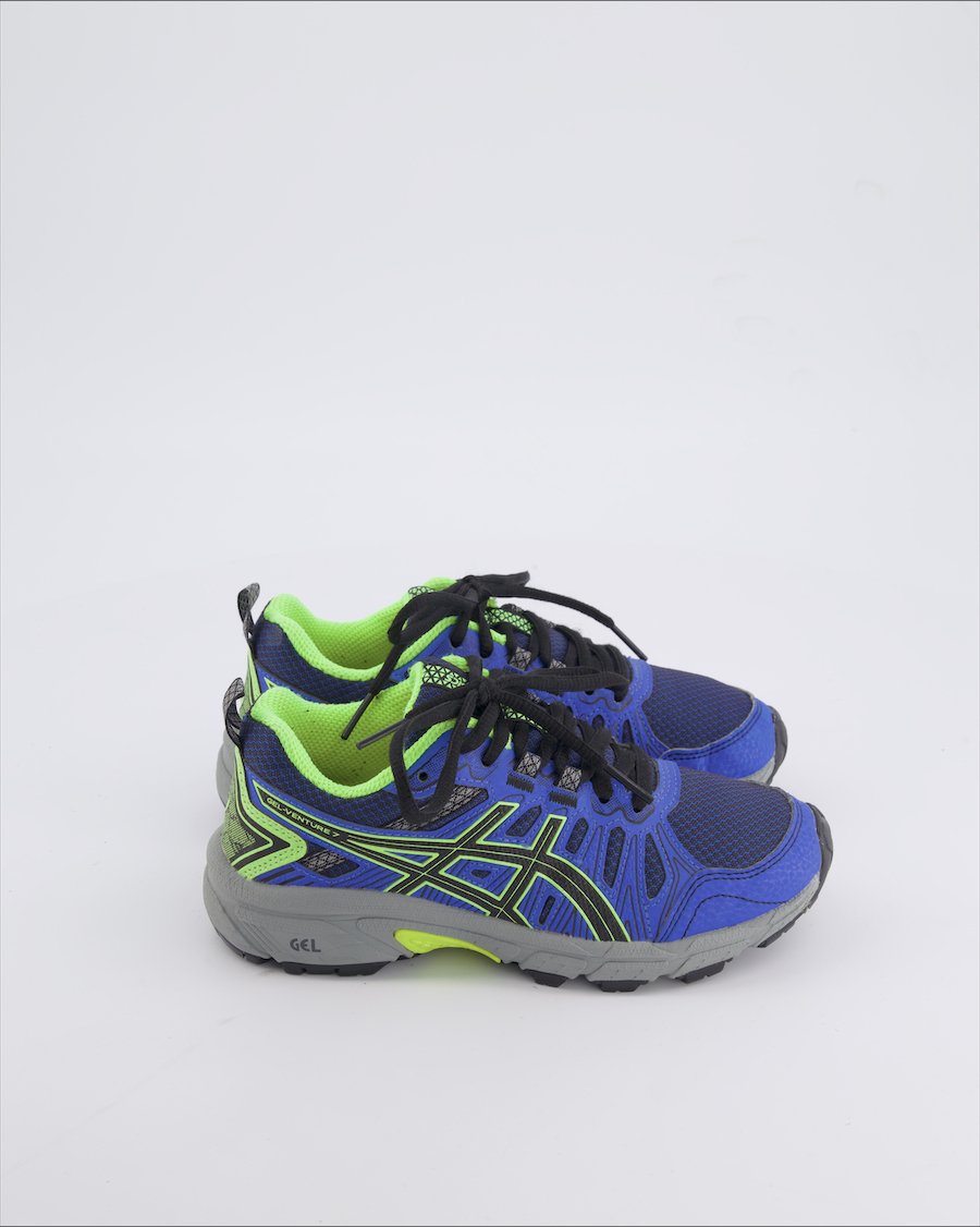 Asics Trainers Leather Blue EU 32.5