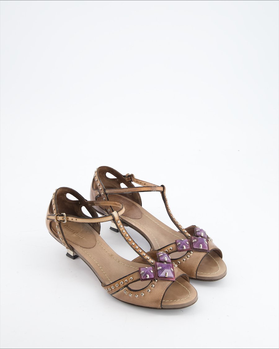 Miu Miu Heels Leather Brown Eu 37