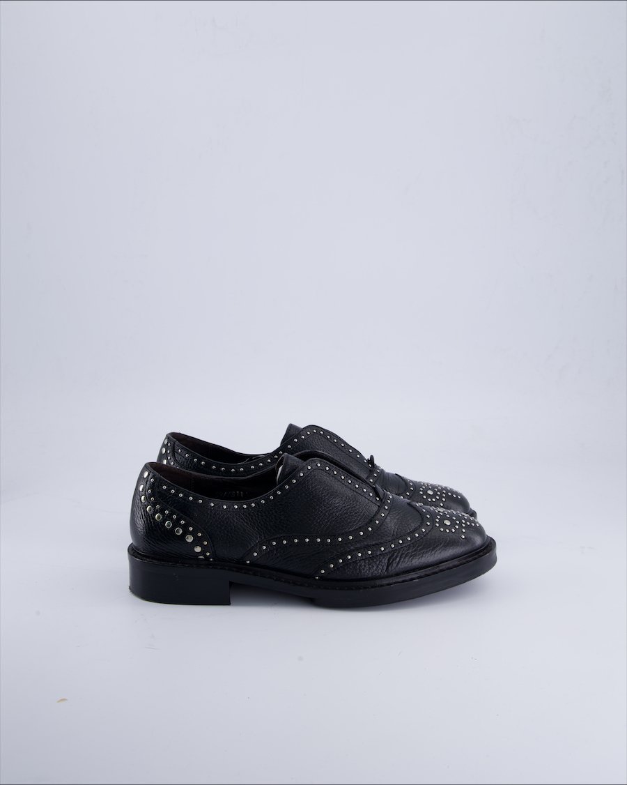 Elvio Zanon Shoes Leather Black 39 EU