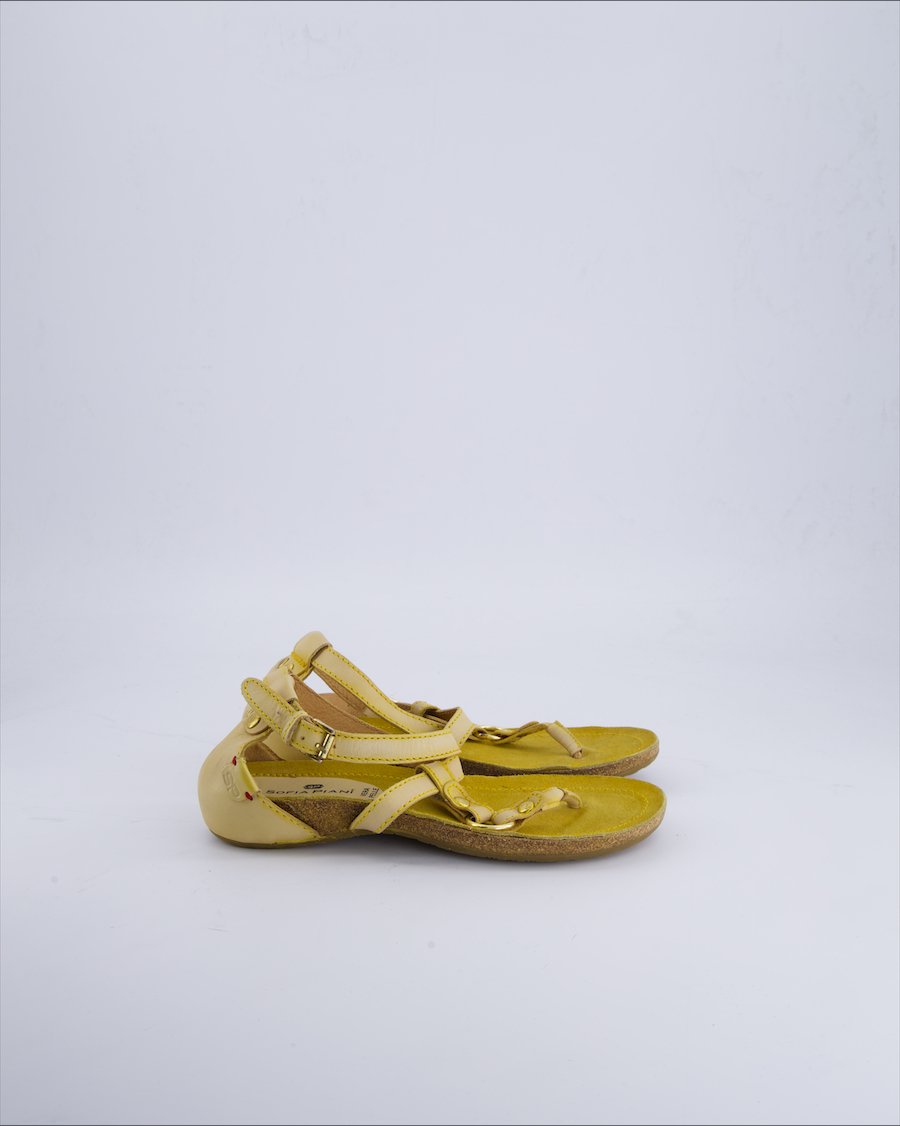 Sofia Piani Sandals Leather Ecru 38 EU