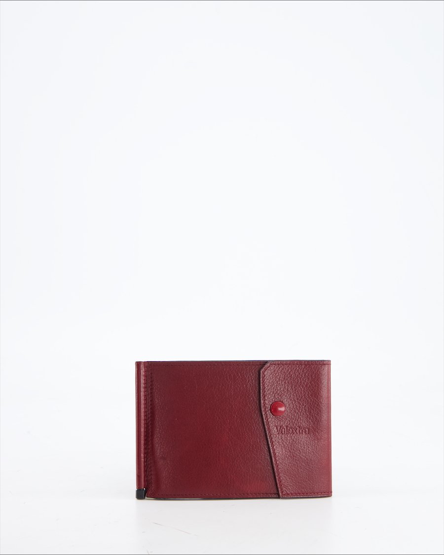 Valextra Wallet Leather Burgundy