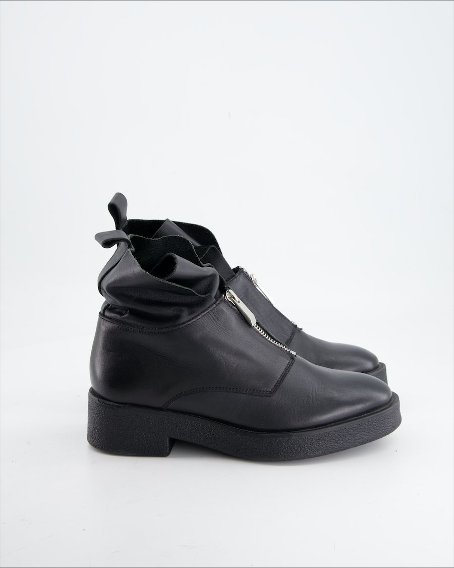 Zara Ankle Boots Leather Black Eu 38