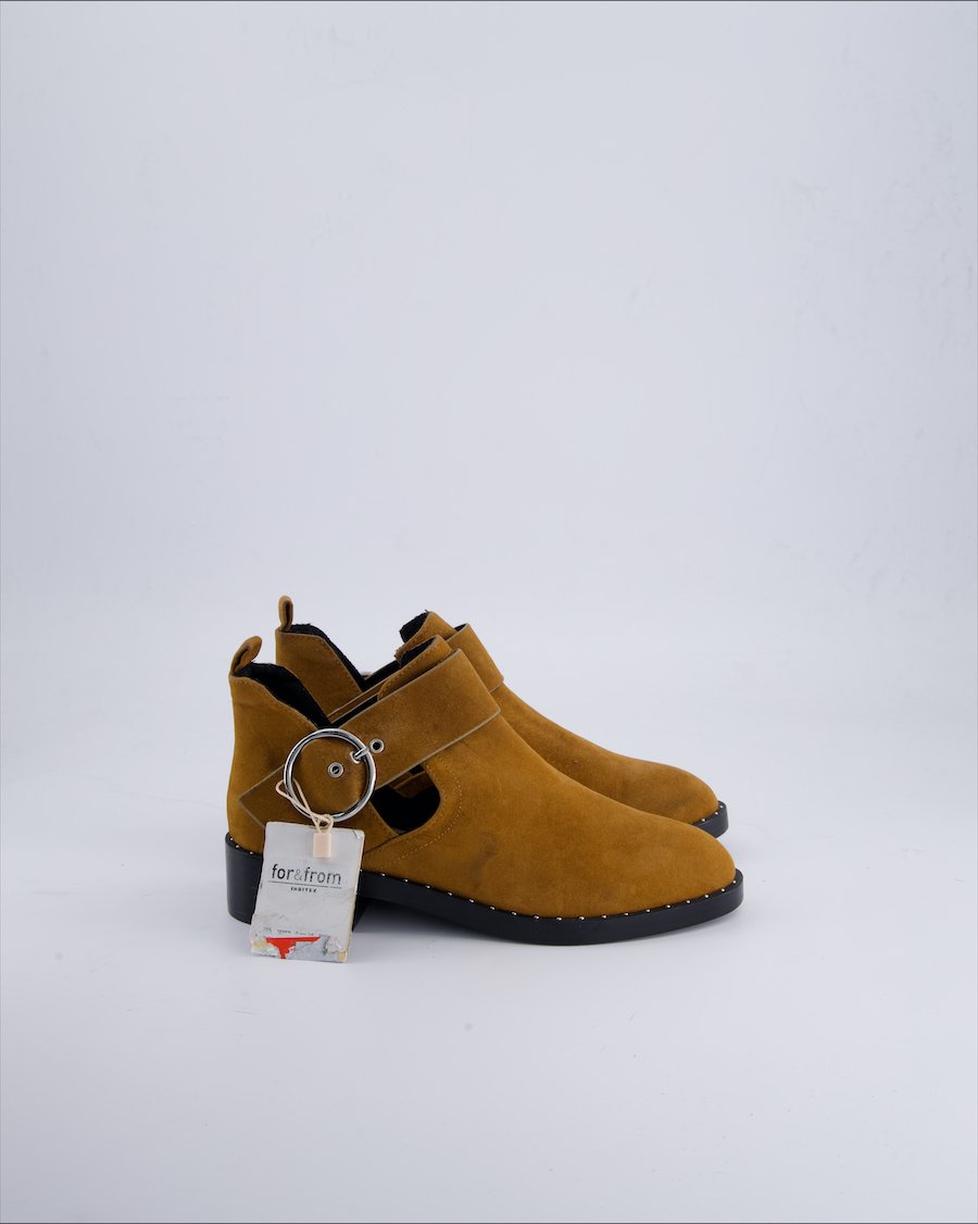 Pull&Bear Ankle boots Suede Camel 37 EU