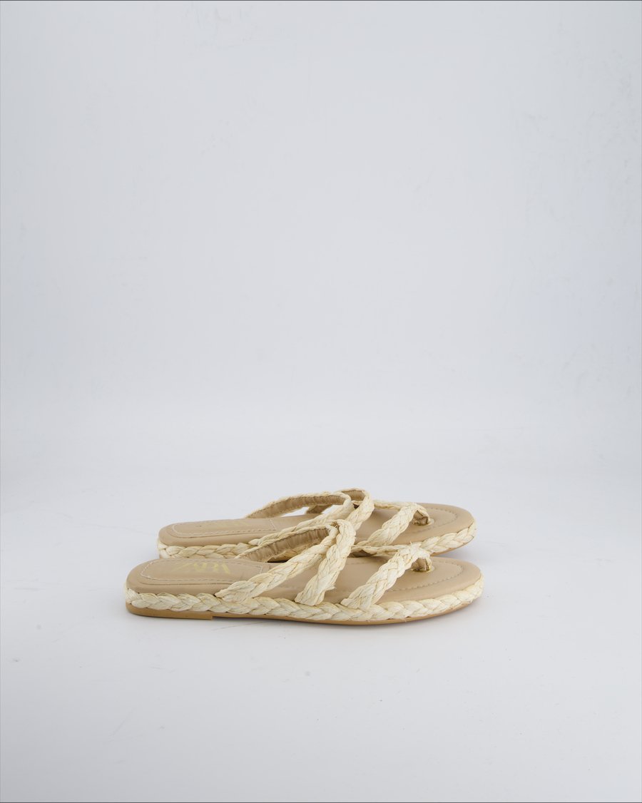Zara Sandals Polyurethane Beige 38 EU