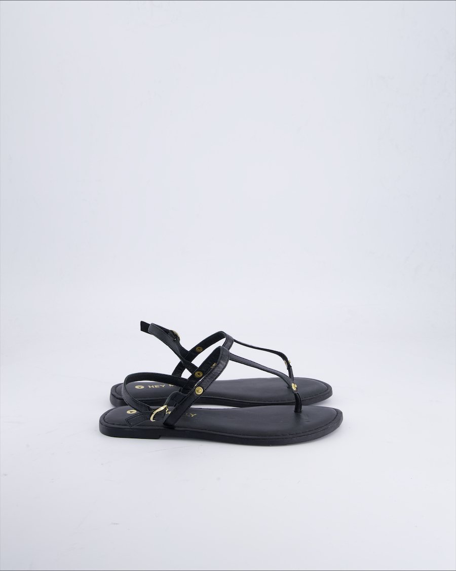 Hey Marly Sandals Leather Black 37 EU