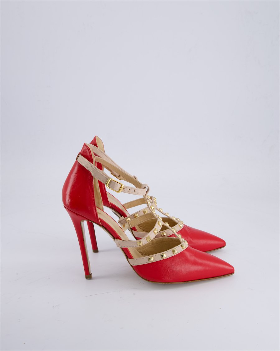 Ovye Heels Leather Red 40 EU