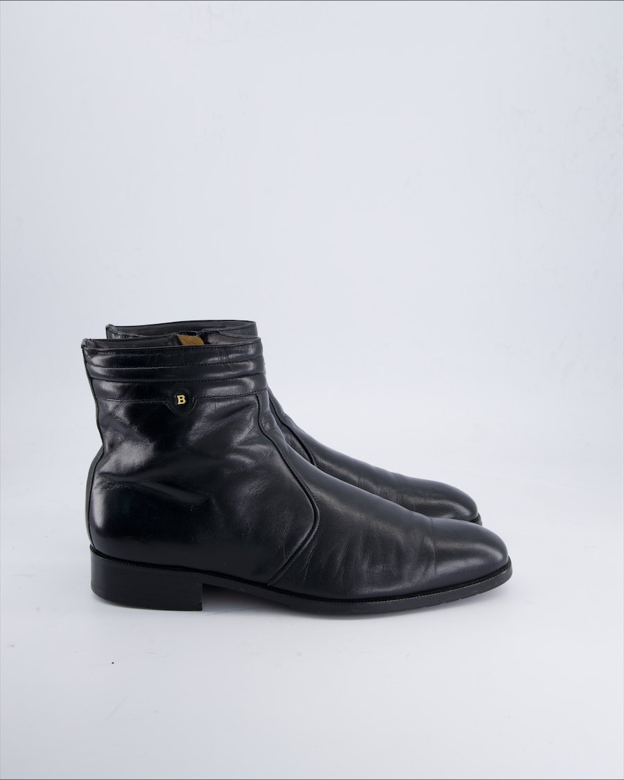 Bally Boots Leather Black 45.5 EU