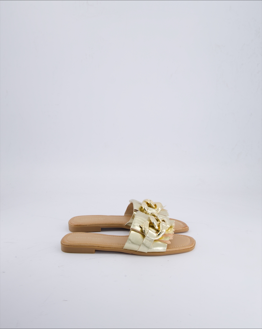 Ideal Shoes Sandals Leather Gold 36 EU