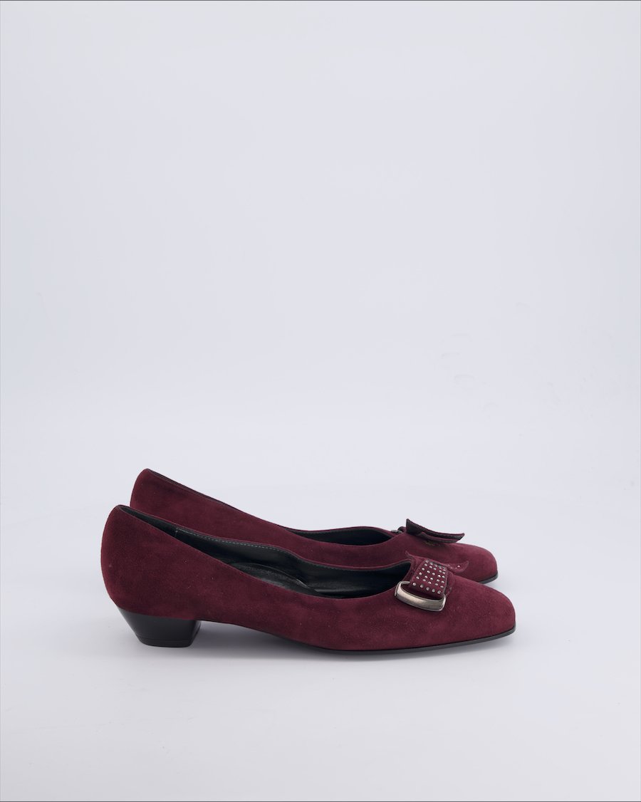 Valleverde Shoes Suede Burgundy 37.5 EU