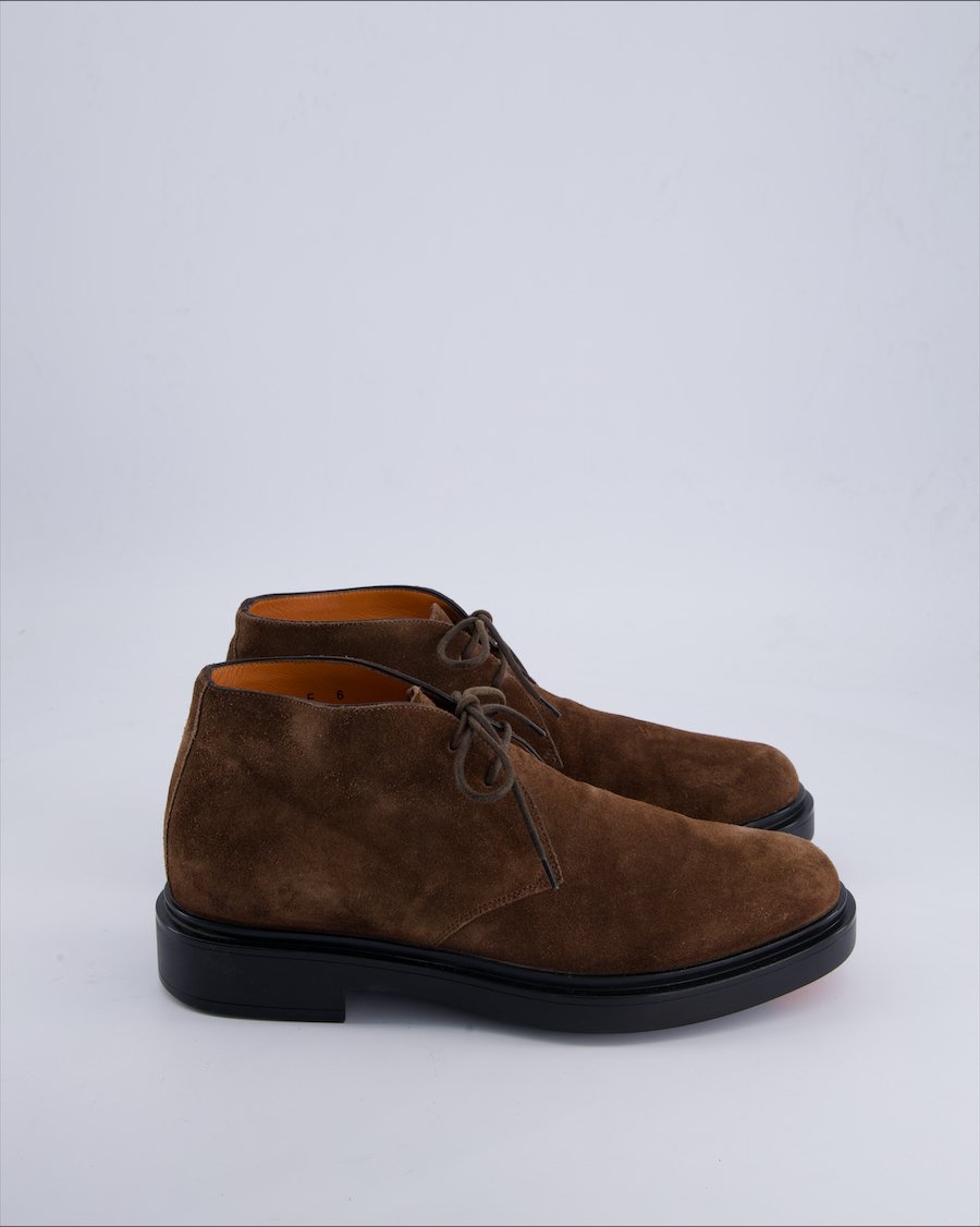 Santoni Shoes Suede Brown 40.5 EU