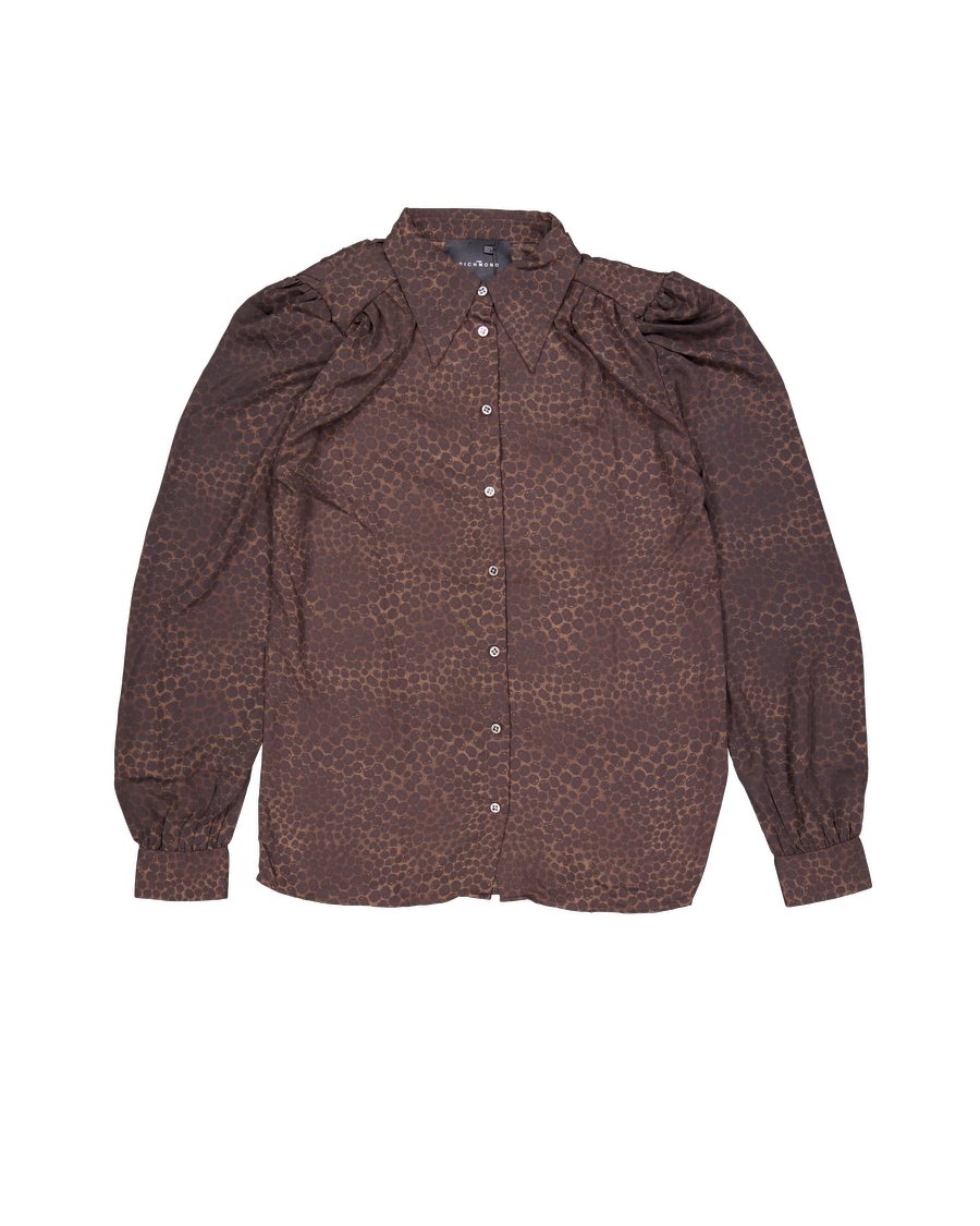 John Richmond Shirts Polyester Brown XS