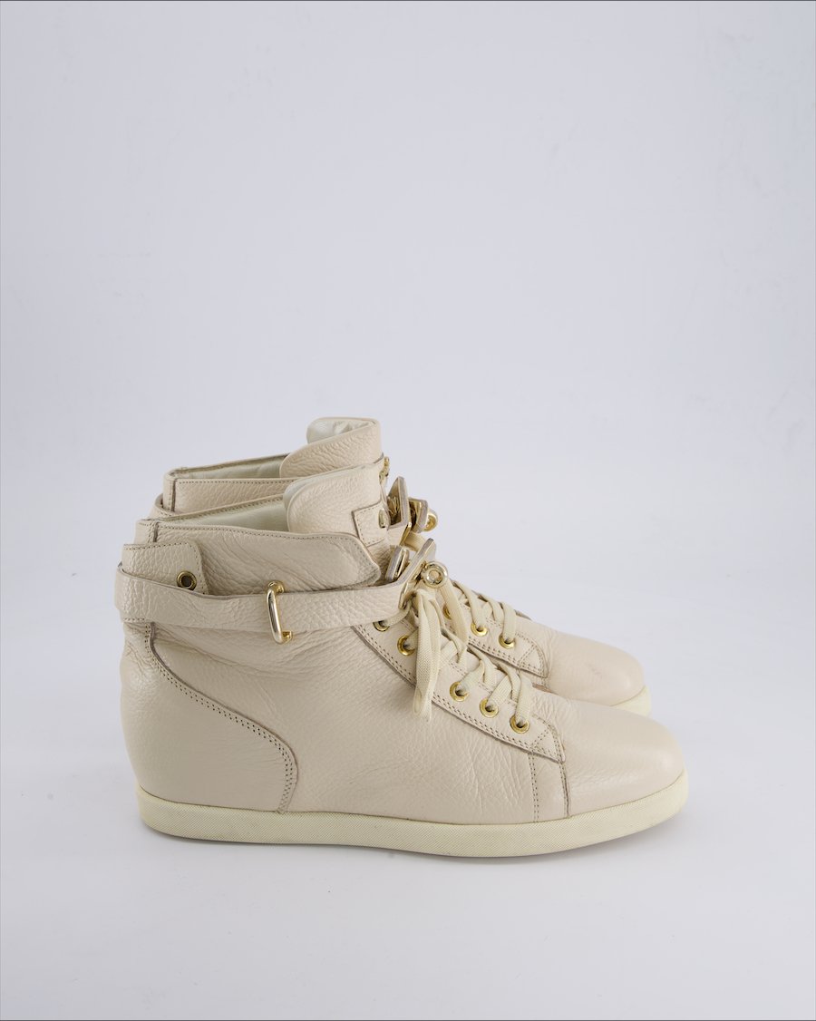 Cesare Paciotti Trainers Leather Cream 40 EU