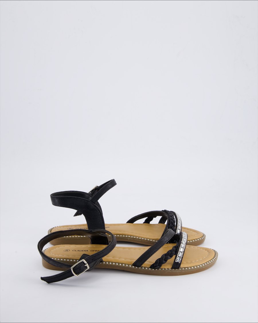 Claudia Ghizzani Sandals Polyurethane Black 38 EU