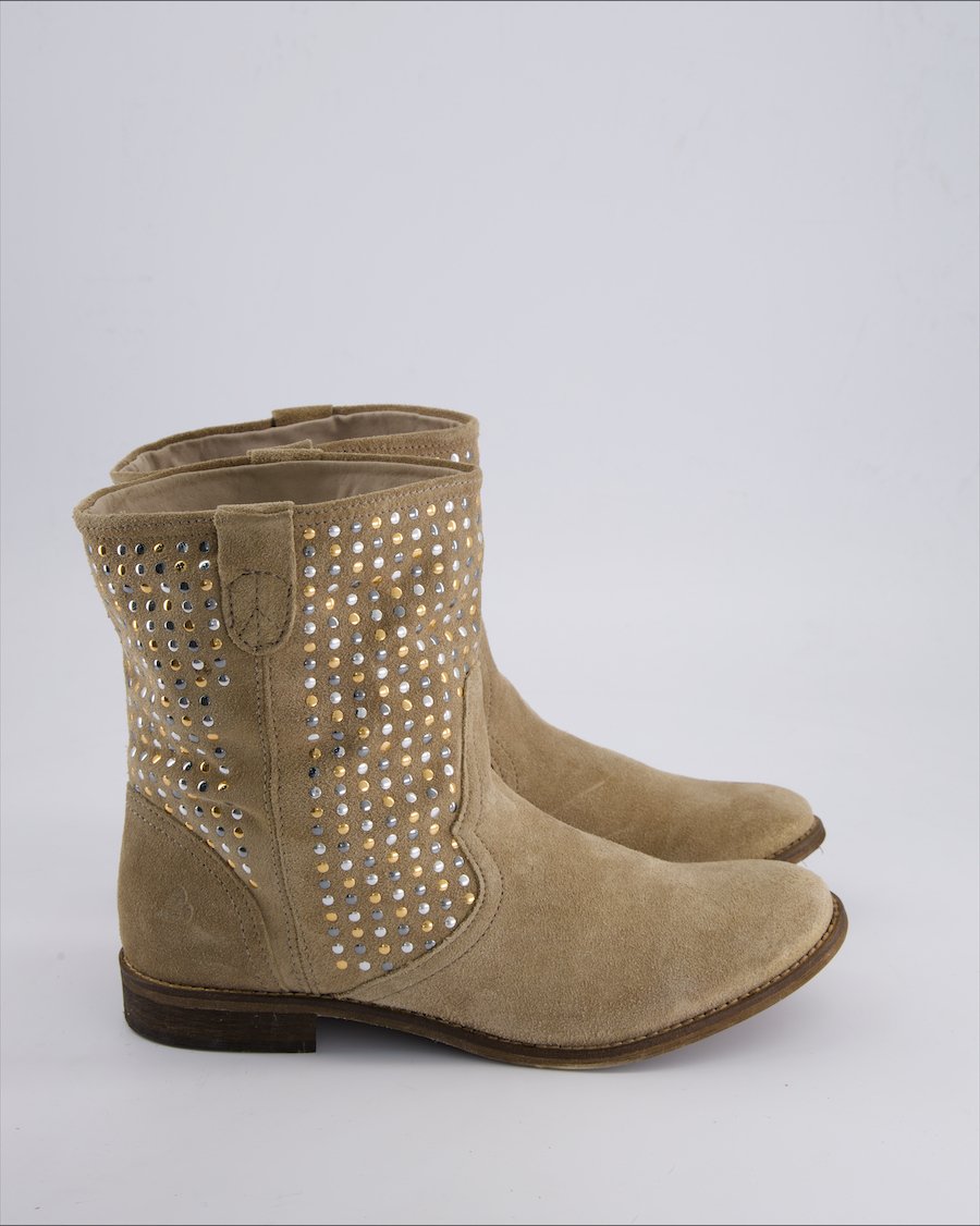 Unbranded Ankle boots Suede Ecru 41 EU