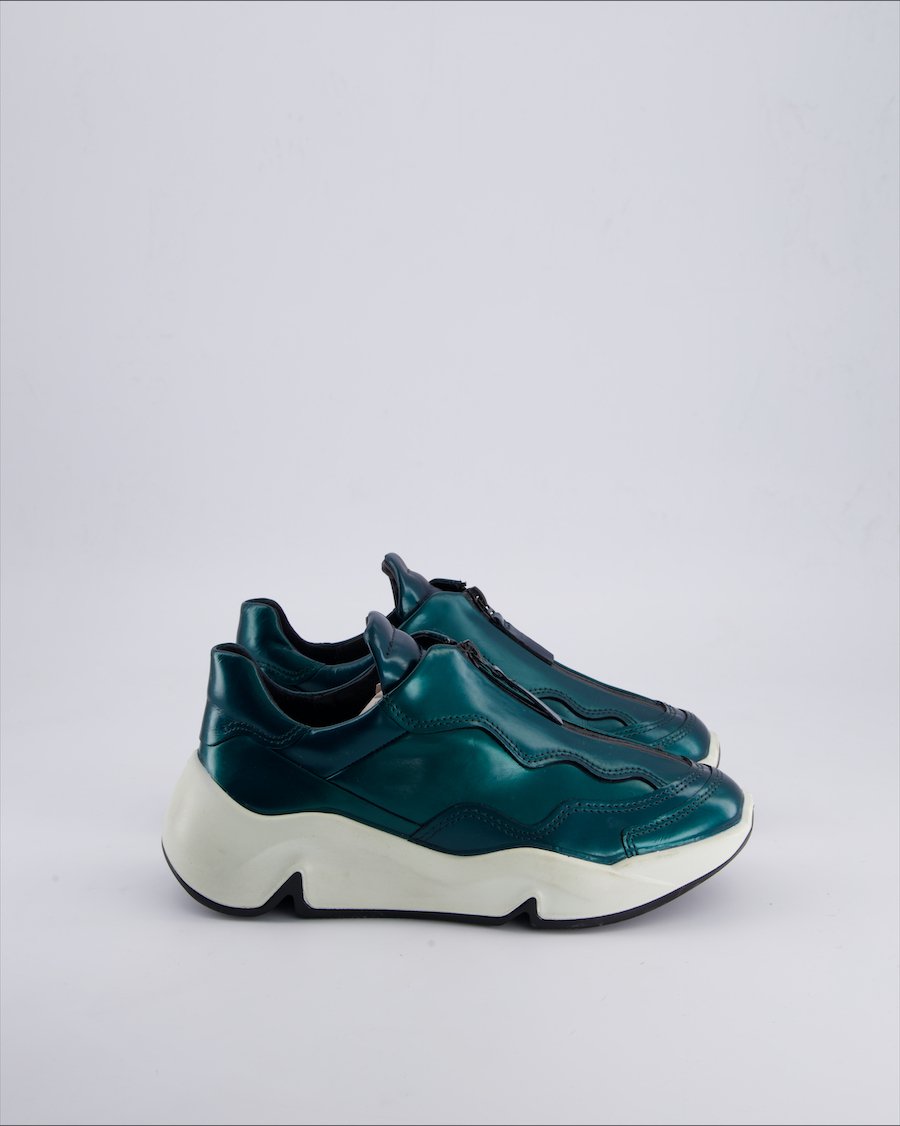 Ecco Trainers Leather Green 36 EU