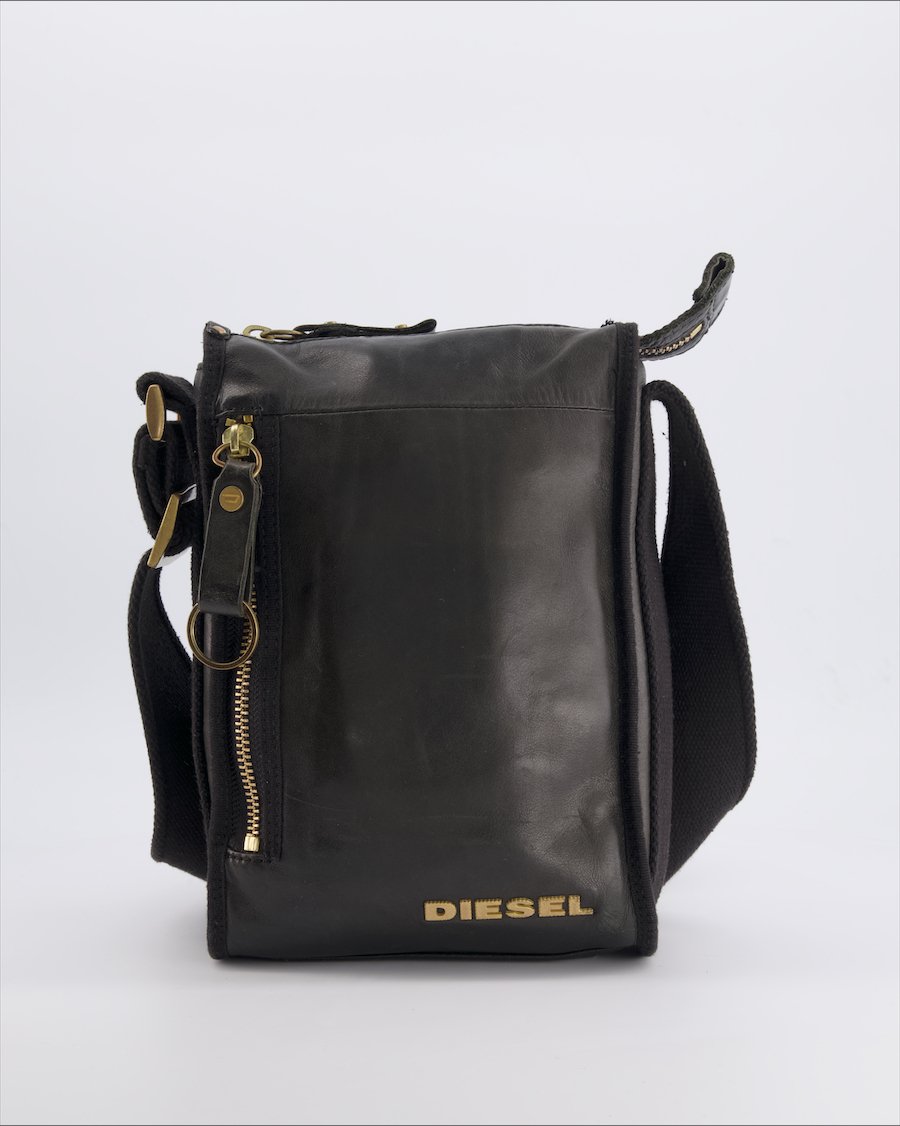 Diesel Crossbody Bag Leather Black