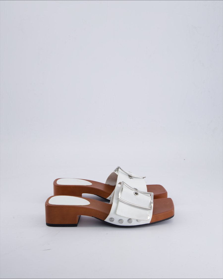 Zara Heels Polyurethane White 36 EU