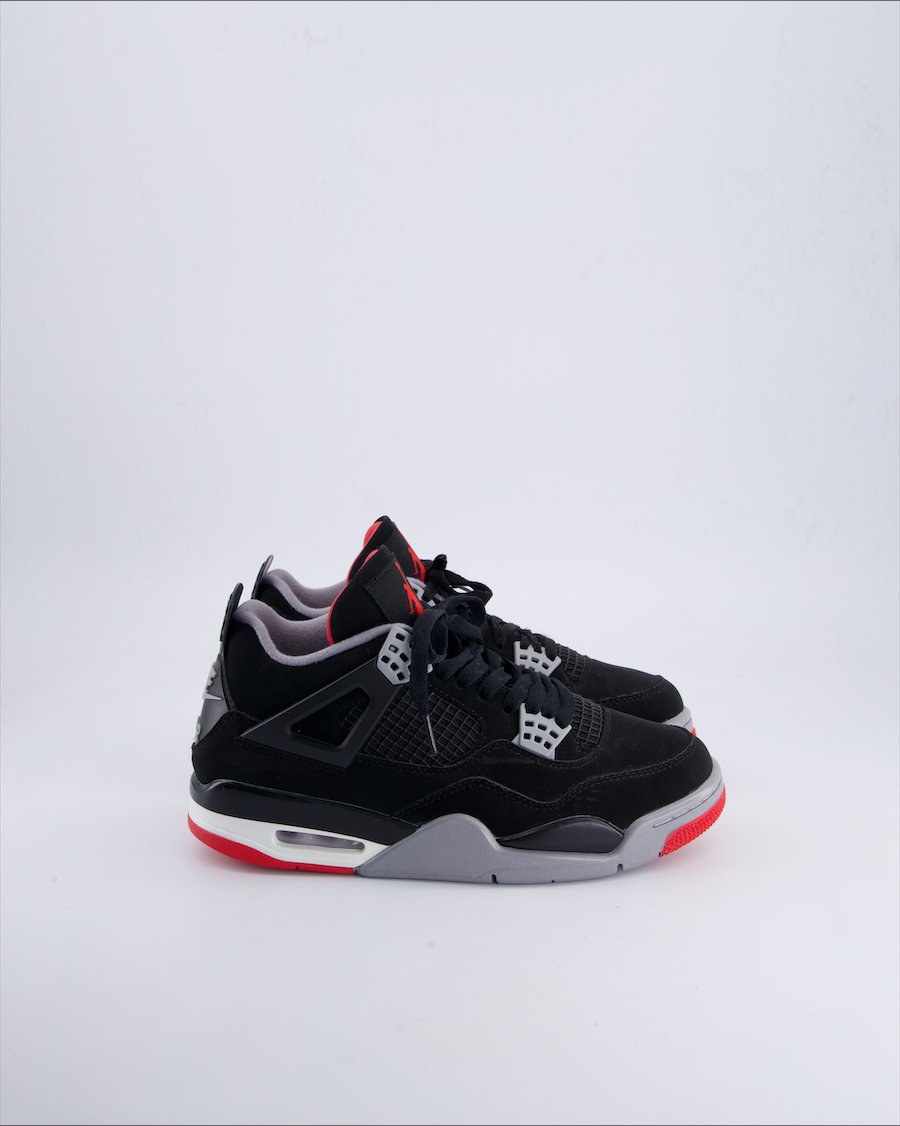 Jordan 4 Retro Bred Trainers Leather Black 41 EU