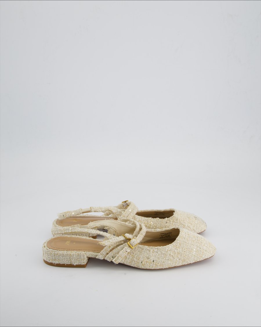Zara Sandals Cloth Beige 40 EU