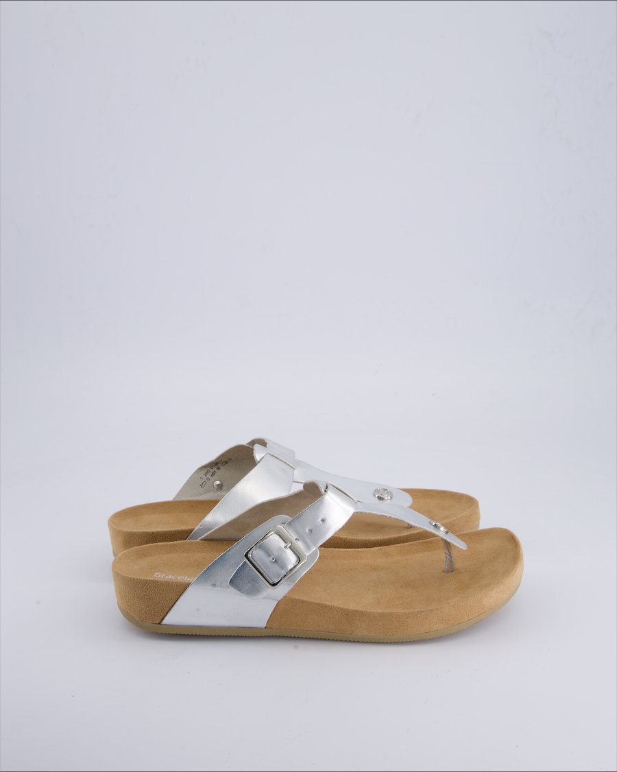 Graceland Flip flops Vegan leather Silver 42 EU