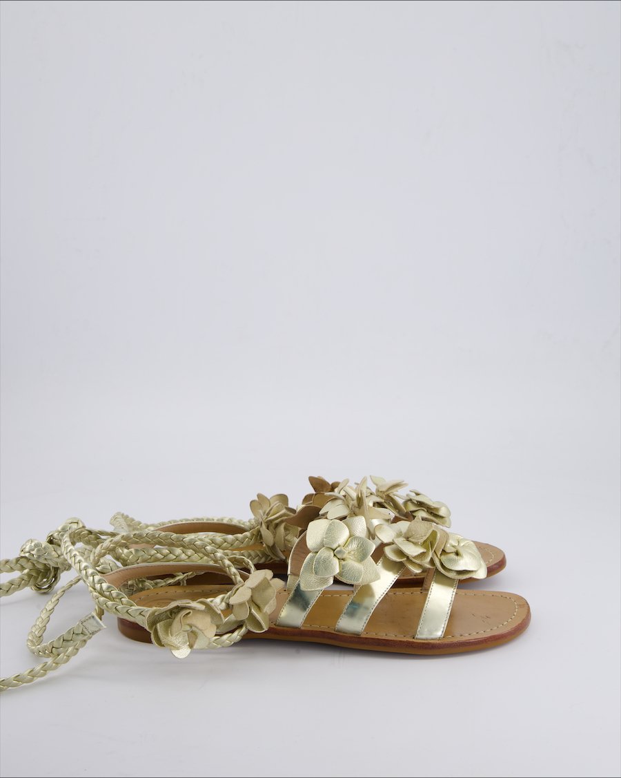 Tory Burch Sandals Leather Gold 38.5 EU