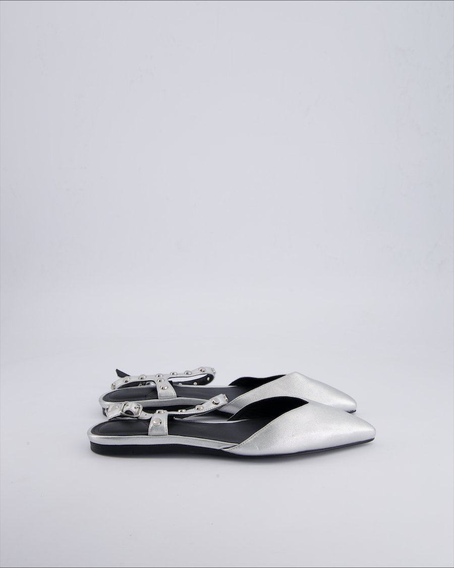 What For Sandals Leather Silver 36 EU