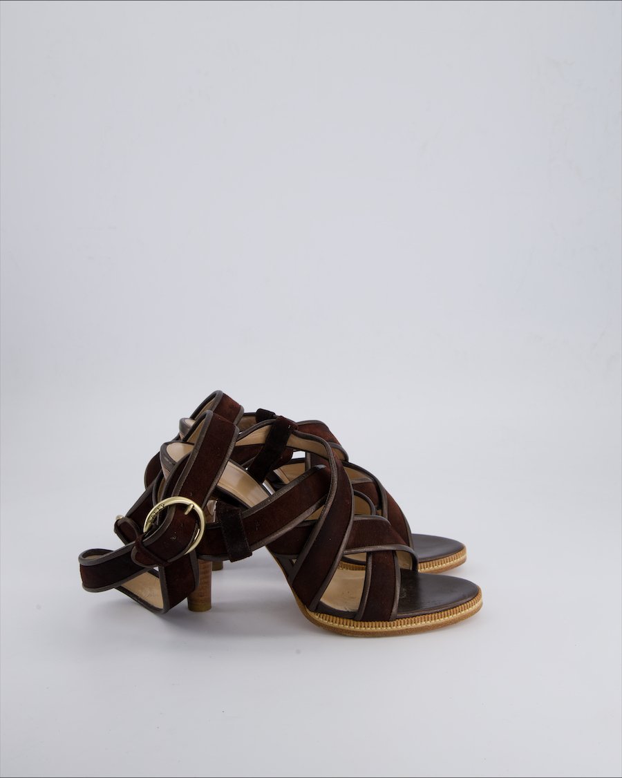Bally Heels Suede Brown 36.5 EU