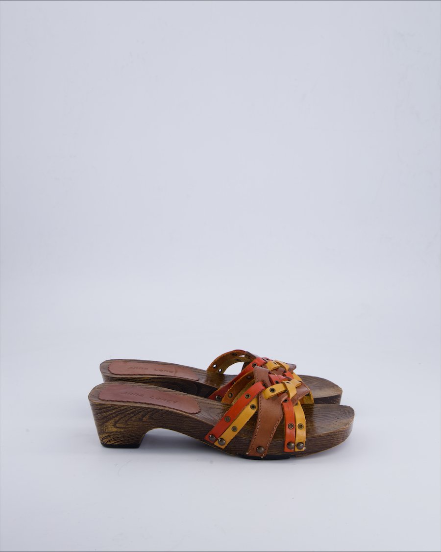 Anna Lenci Heels Leather Brown 37 EU