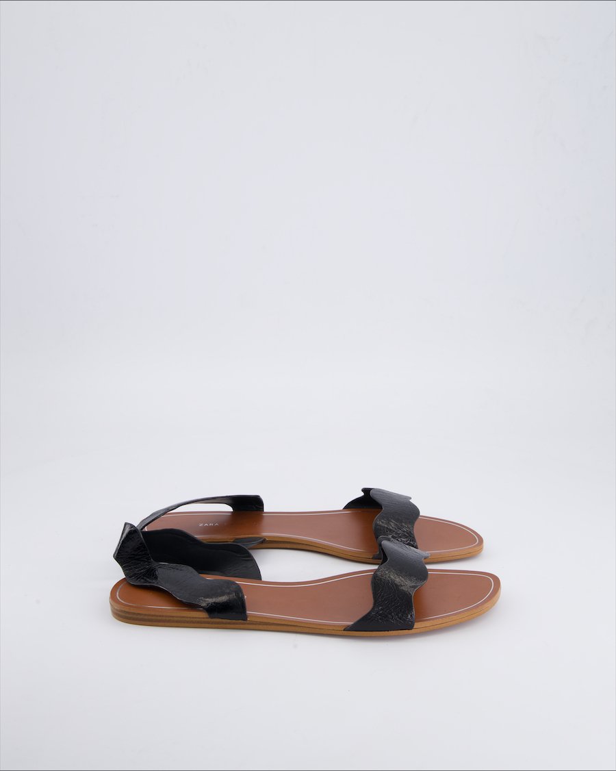 Zara Sandals Vegan leather Black 40 EU