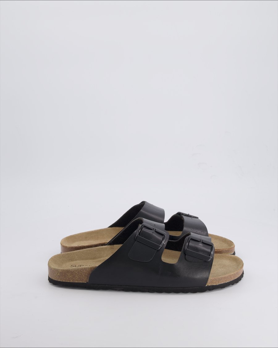 Super Soft Sandals Leather Black 43 EU