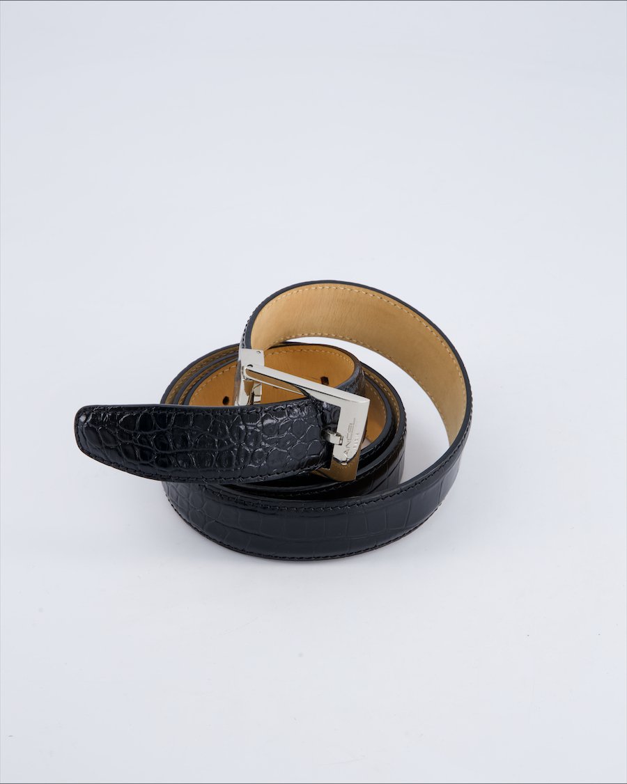 Lancel Belts Leather Black 105 cm