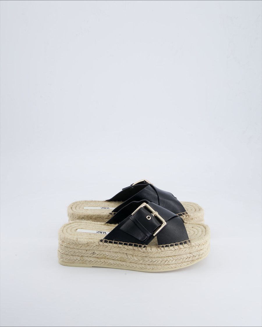 Zara Espadrilles Vegan leather Black 35 EU