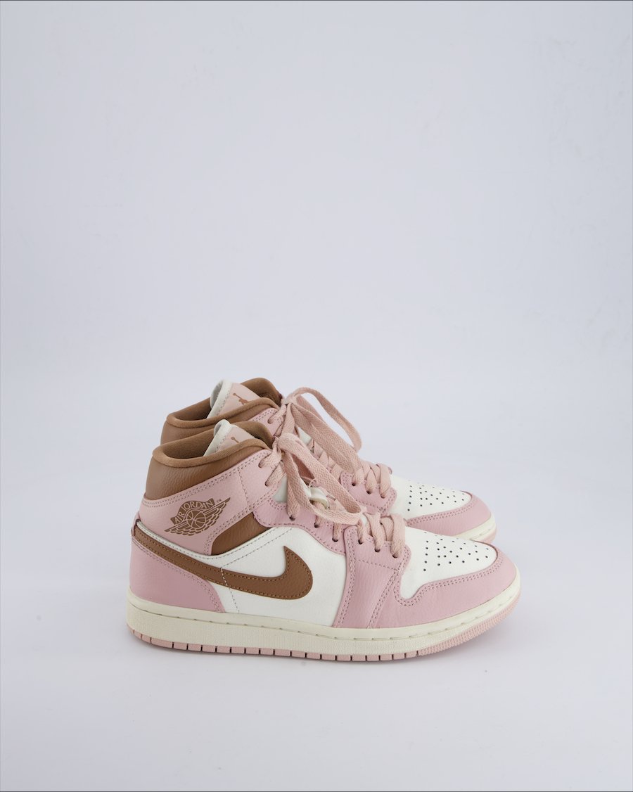 Jordan 1 Mid Trainers Leather Pink 38 EU