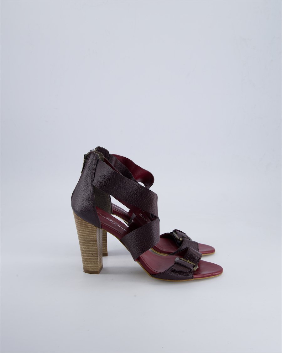 Naf Naf Heels Leather Burgundy 39 EU