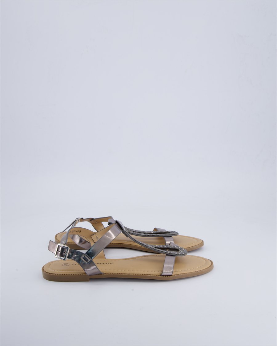 Claudia Ghizzani Sandals Vegan leather Silver 39 EU