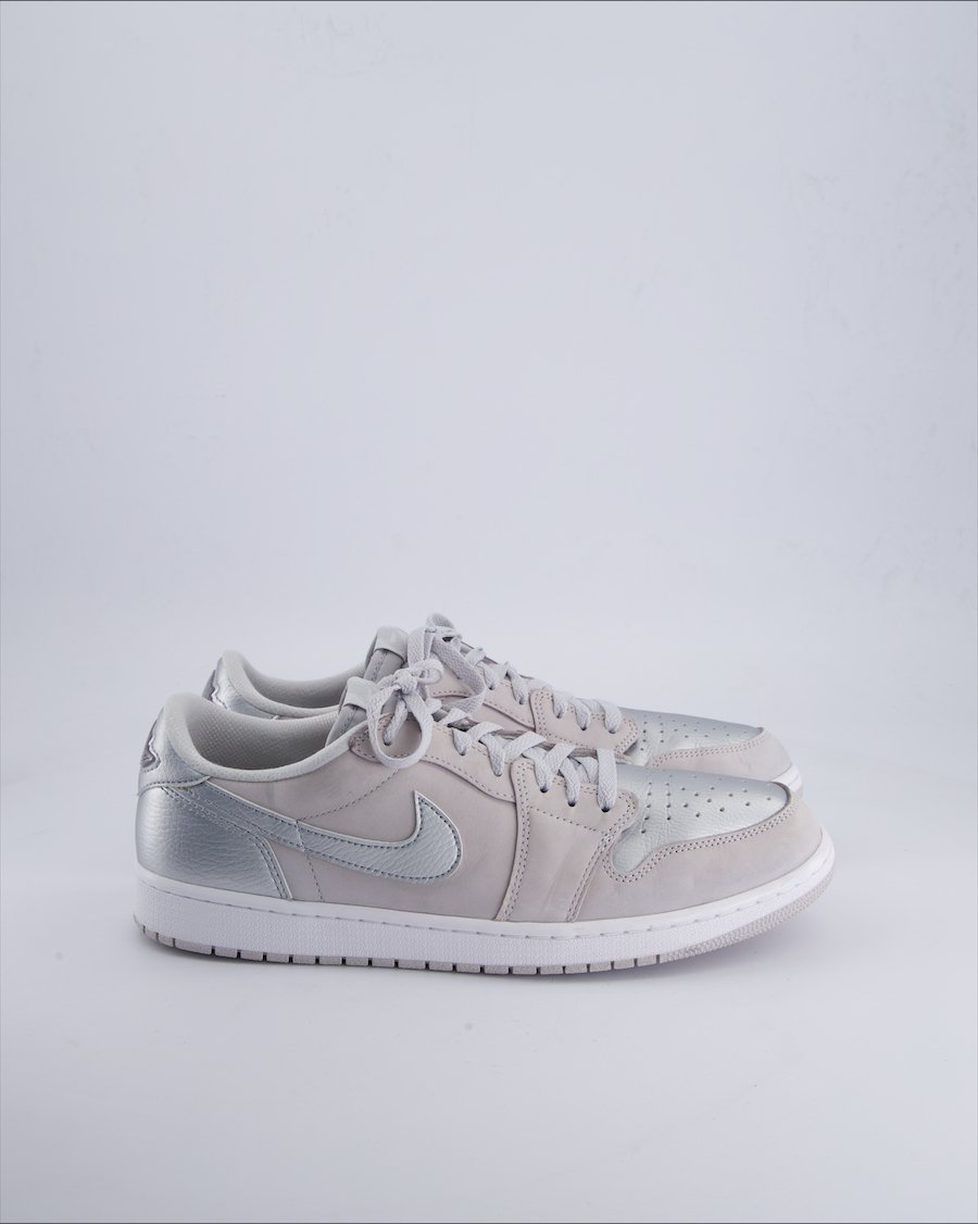 Jordan 1 Low trainers Leather Silver 48 EU