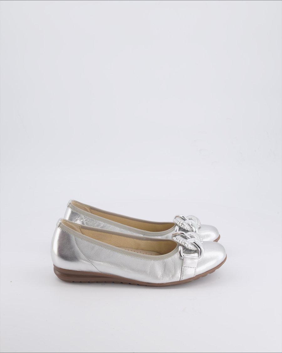 Gabor Flats Leather Silver 40 EU