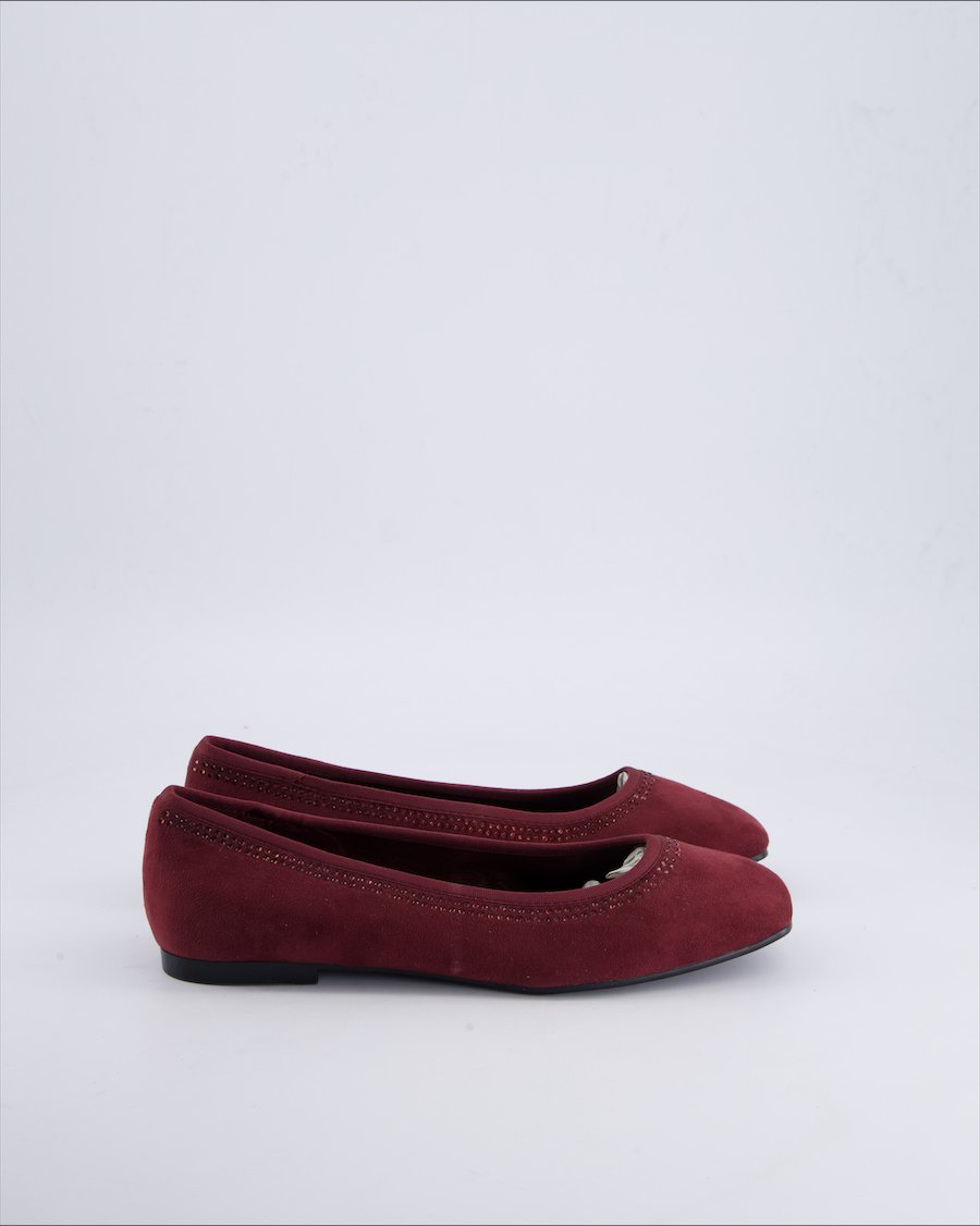 Graceland Ballet flats Suede Burgundy 39 EU