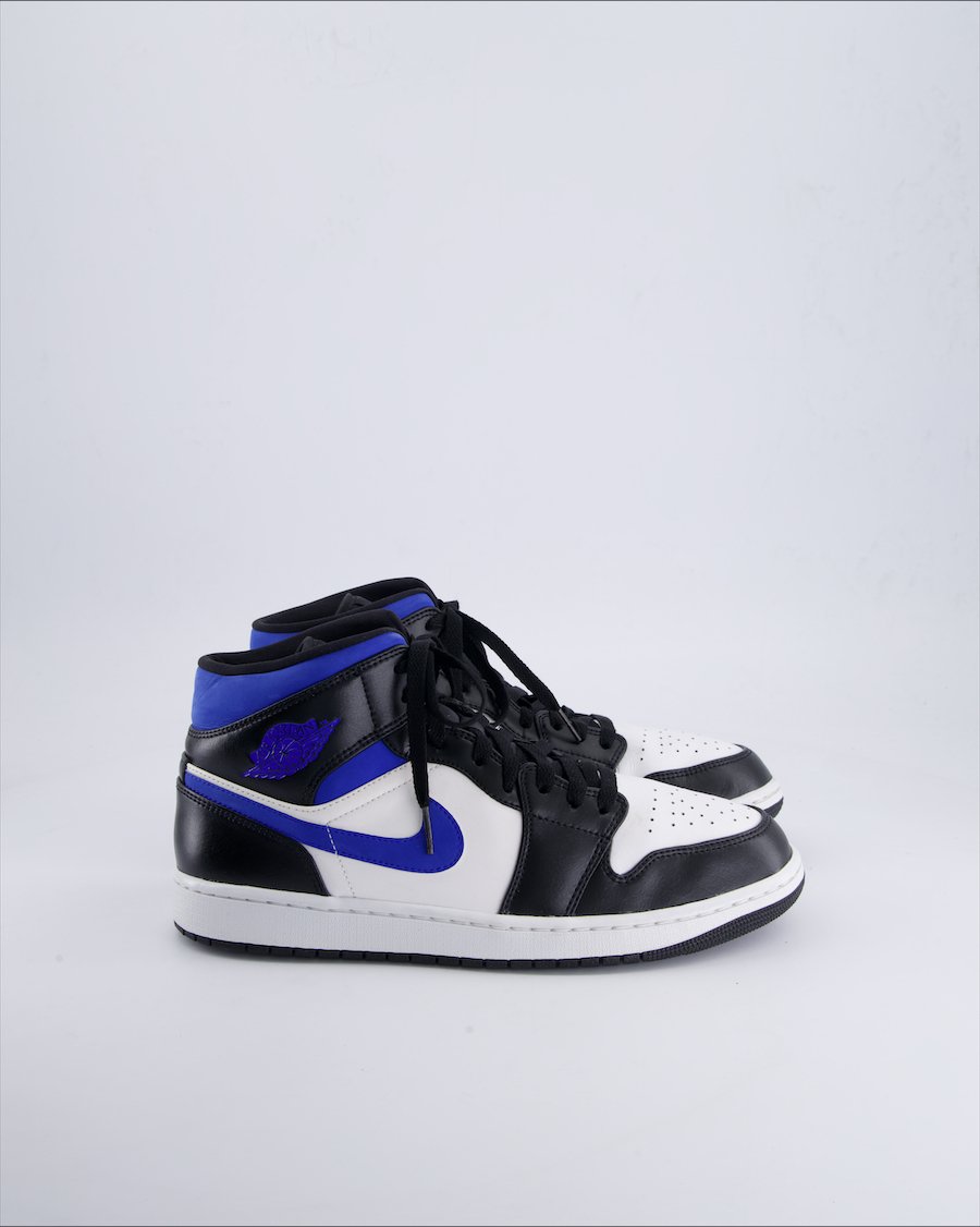 Jordan 1 Mid trainers Leather Black 44.5 EU
